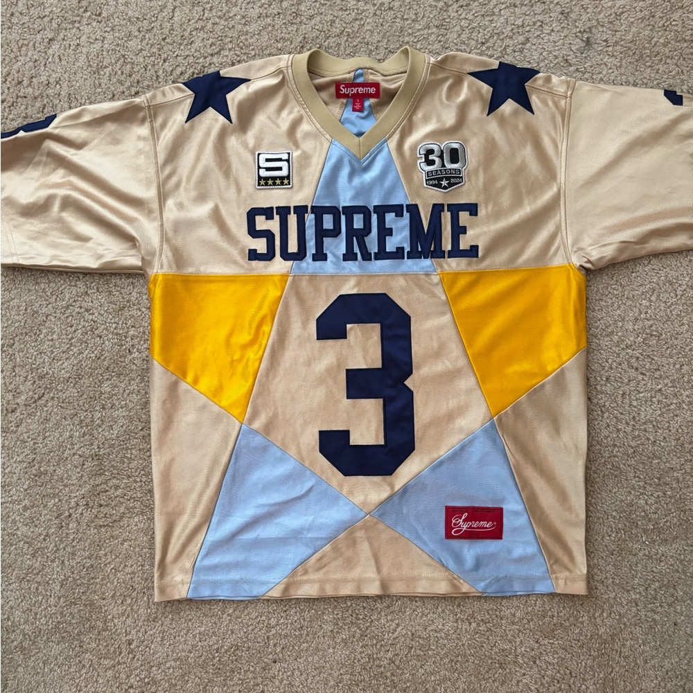 Supreme Beige and Yellow Star Jersey